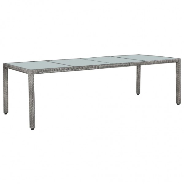 Set de comedor de jardín 11 pzas y cojines ratán sintético gris M 3