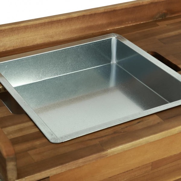 Carrito de cocina exterior madera maciza acacia 92x43.5x141.5cm M 3