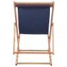 Silla de playa plegable estructura de madera y tela azul 4