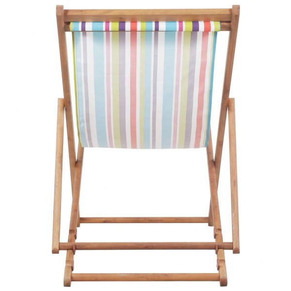 Silla de playa plegable estructura madera y tela multicolor M 2