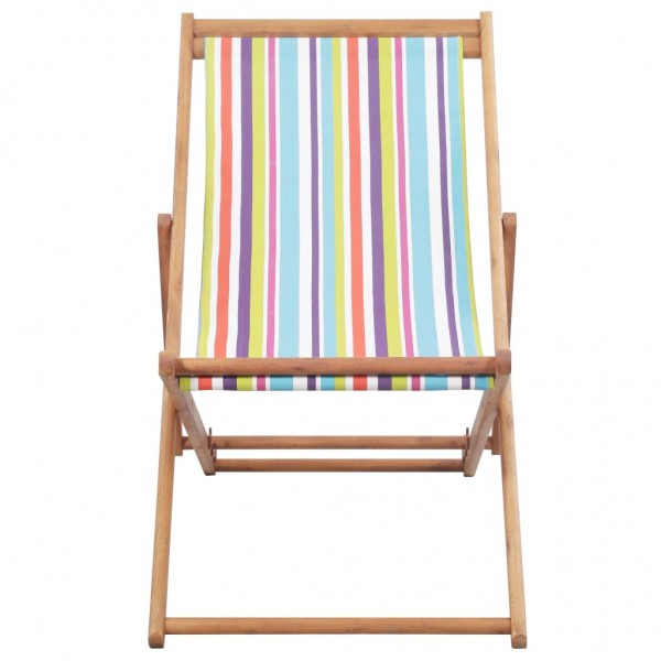 Silla de playa plegable estructura madera y tela multicolor M 3