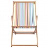 Silla de playa plegable estructura madera y tela multicolor 3