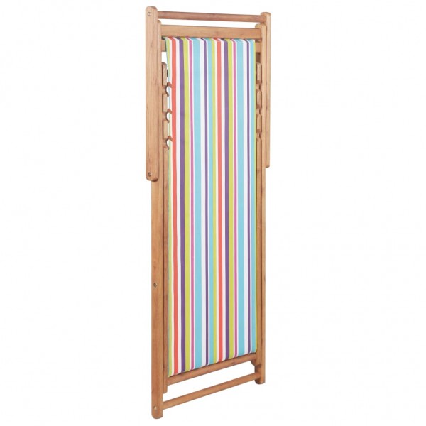 Silla de playa plegable estructura madera y tela multicolor M 4