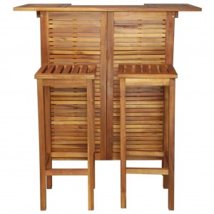 Set mesa de bar y sillas 3 piezas de madera de acacia maciza H