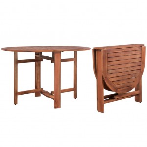 Mesa de jardín de madera de acacia maciza 120x70x74 cm H