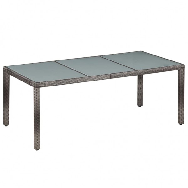 Set de comedor de jardín 9 pzas y cojines ratán sintético gris M 2