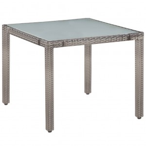 Set de comedor de jardín 5 pzas y cojines ratán sintético gris H