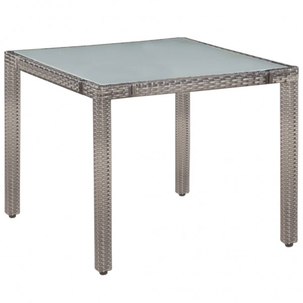 Set de comedor de jardín 5 pzas y cojines ratán sintético gris M 2
