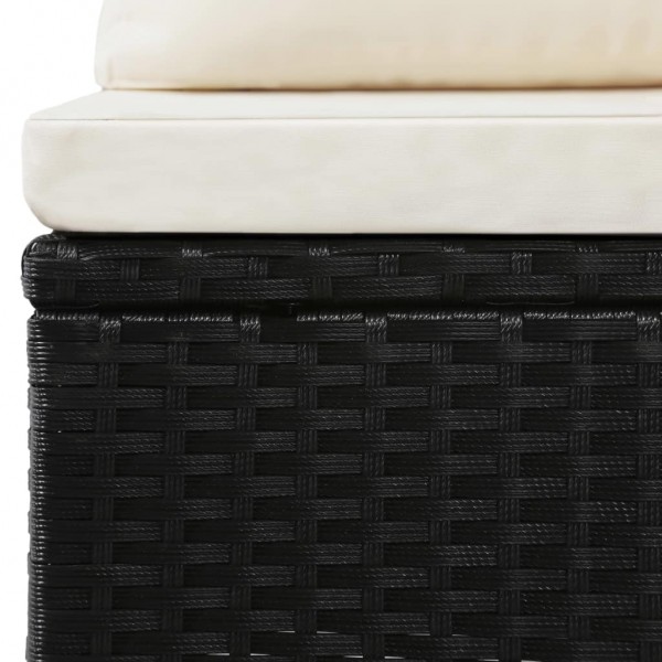 Set de muebles de jardín 4 pzas y cojines ratán sintético negro M 4
