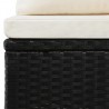 4 pcs conjunto lounge de jardim c/ almofadões vime PE preto 4
