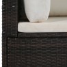 4 pcs conjunto lounge jardim c/ almofadões vime PE castanho 2