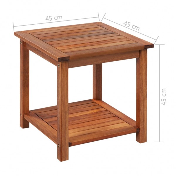 Mesa auxiliar de madera maciza acacia 45x45x45 cm M 4