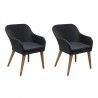Cadeiras de exterior c/ almofadões 2 pcs vime PE preto 1