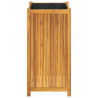 Jardinera con forro madera maciza de acacia 50x50x100 cm 4