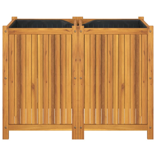 Jardinera con forro madera maciza de acacia 100x50x75 cm M 4