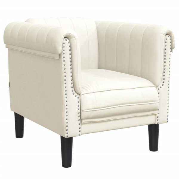 3 pcs conjunto de sofás veludo cor creme M 4