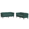 2 pcs conjunto de sofás veludo verde-escuro 2