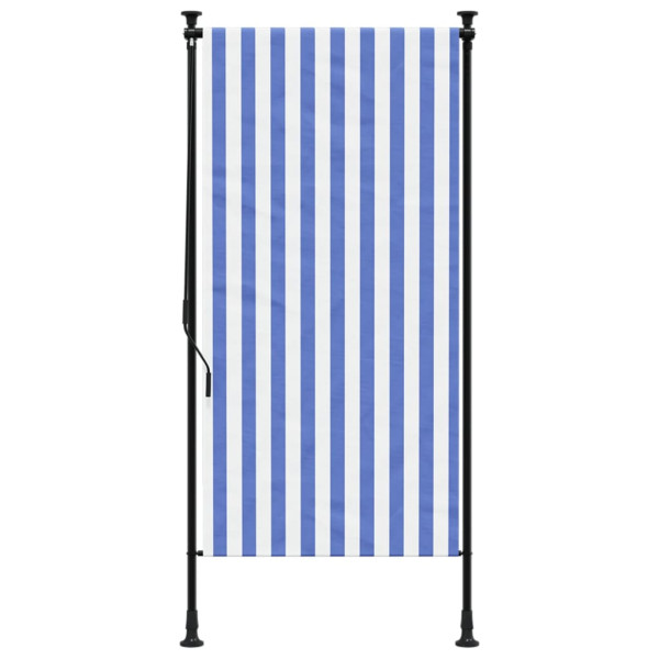 Estore de rolo para exterior 120x270cm tecido/aço azul e branco M 3