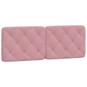 Cabecero de cama acolchado terciopelo rosa 120 cm H