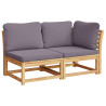 4 pcs conjunto lounge de jardim com almofadões acácia maciça 4