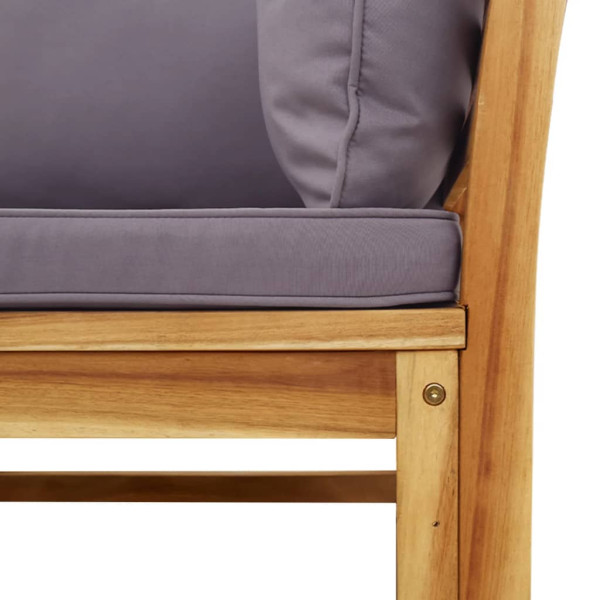 Set de muebles de jardín 4 pzs y cojines madera maciza acacia M 5