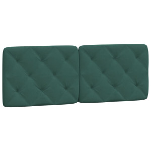 Cabecero de cama acolchado terciopelo verde oscuro 120 cm H