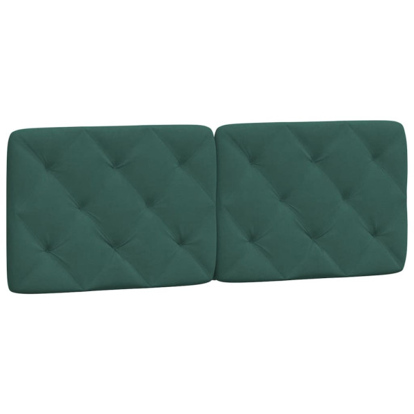 Cabecero de cama acolchado terciopelo verde oscuro 120 cm M 2