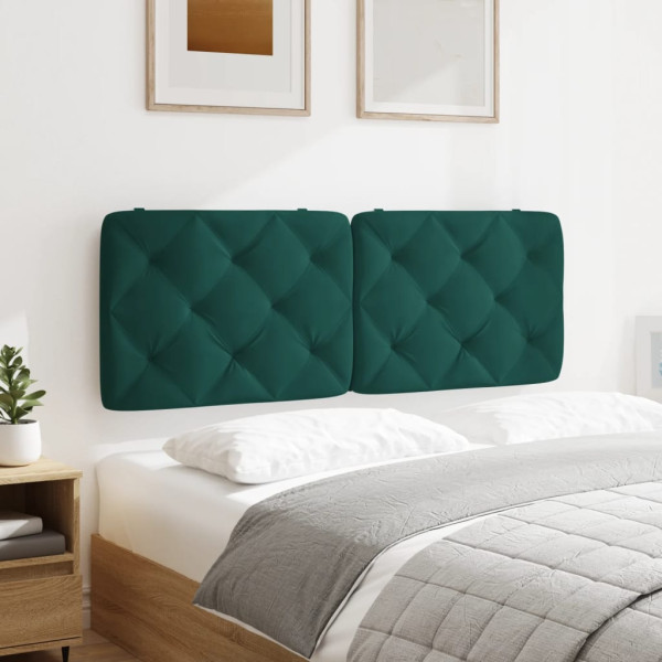Cabecero de cama acolchado terciopelo verde oscuro 120 cm M 4