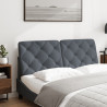 Cabecero de cama acolchado terciopelo gris oscuro 120 cm 3