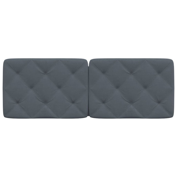 Cabecero de cama acolchado terciopelo gris oscuro 120 cm M 5
