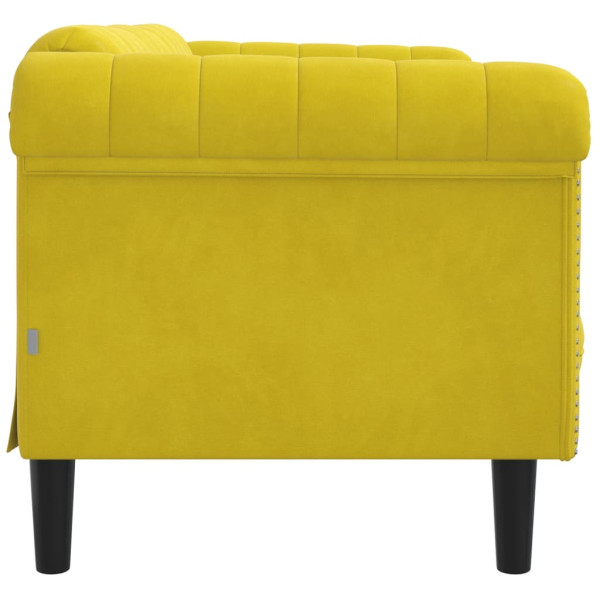 Sofá de 2 lugares veludo amarelo M 5