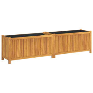 Jardinera con forro madera maciza de acacia 199x38.5x50 cm H