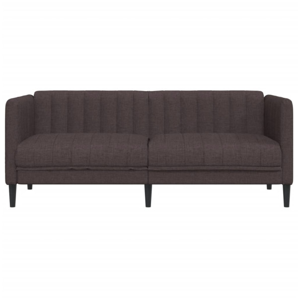 Sofá de 2 lugares tecido castanho-escuro M 4