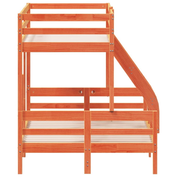 Litera de madera maciza de pino marrón cera 80x200/120x200 cm M 5