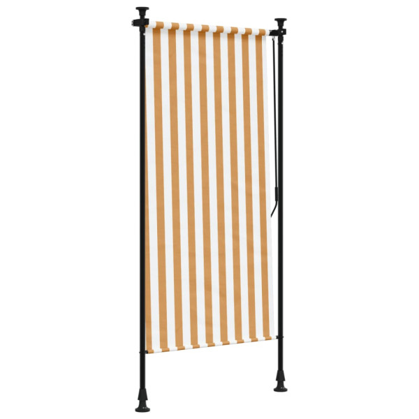 Estore de rolo exterior 100x270 cm tecido/aço laranja e branco M 5