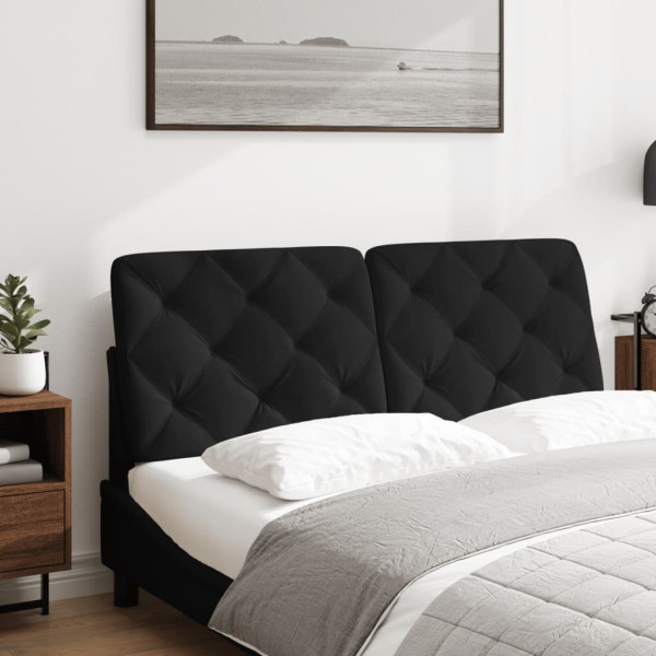 Cabecero de cama acolchado terciopelo negro 120 cm M 3