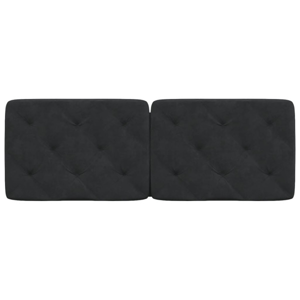 Almofadão de cabeceira 120 cm veludo preto M 5