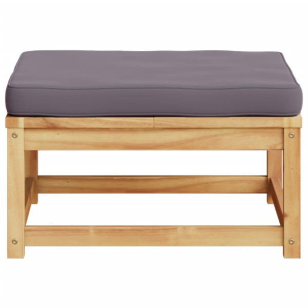 Taburete de jardín con cojines madera maciza de acacia M 5