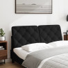 Cabecero de cama acolchado terciopelo negro 140 cm 3