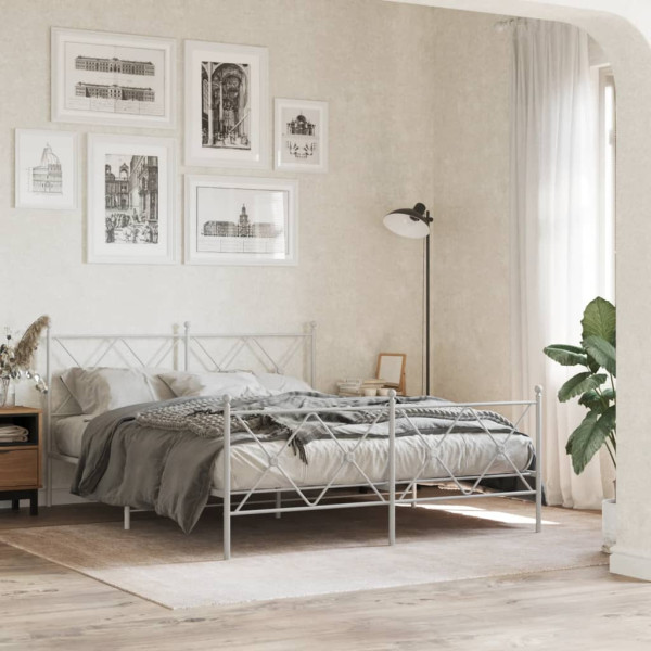 Cabeceira de cama 150 cm metal branco M 3