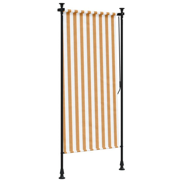 Estore de rolo exterior 120x270 cm tecido/aço laranja e branco M 5