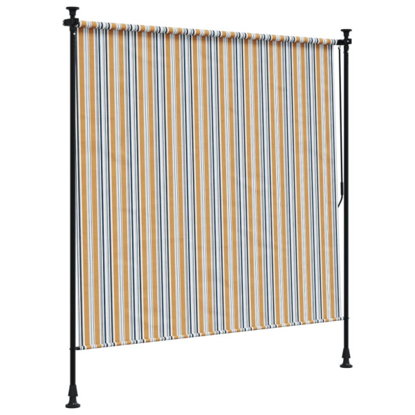 Estore de rolo exterior 150x270 cm tecido/aço amarelo e branco M 5