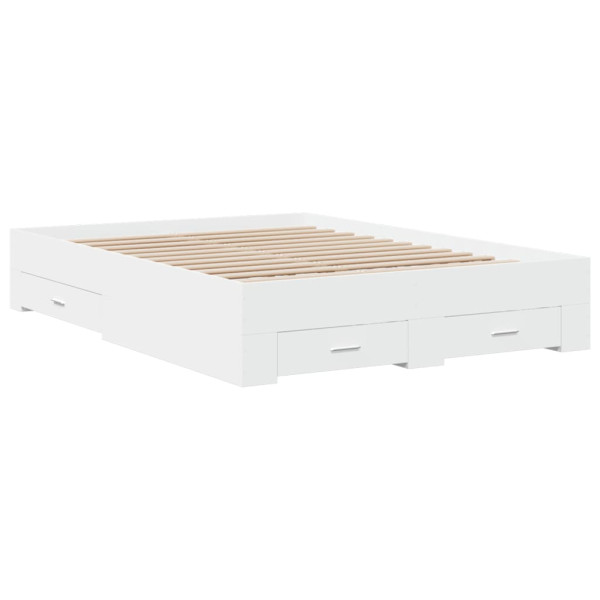Cama con cajones madera de ingeniería blanco 135x190 cm M 2