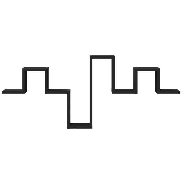 Estantería de pared madera de ingeniería negro 104.5x10x43 cm M 5