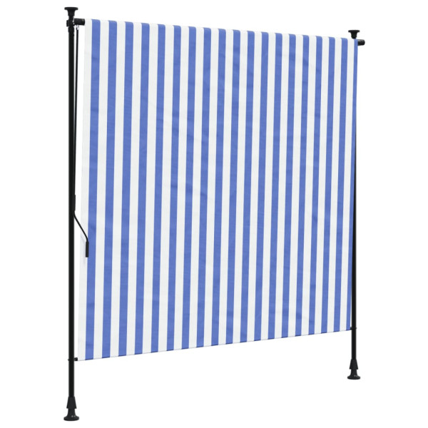 Estore de rolo para exterior 150x270cm tecido/aço azul e branco M 2