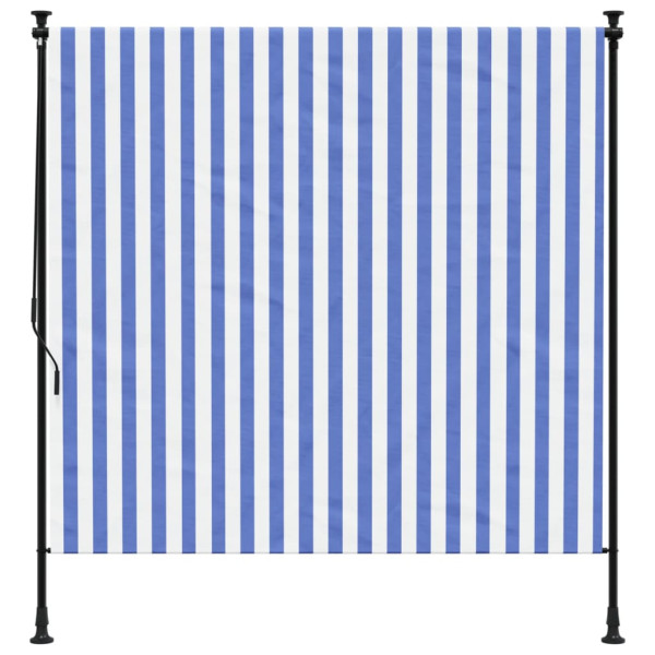 Persiana enrollable exterior tela acero azul blanco 150x270 cm M 3