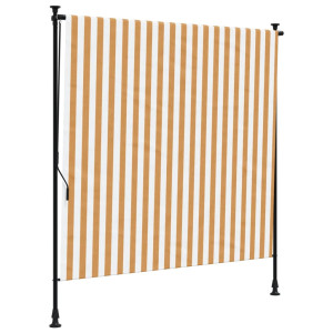 Estore de rolo exterior 150x270 cm tecido/aço laranja e branco H