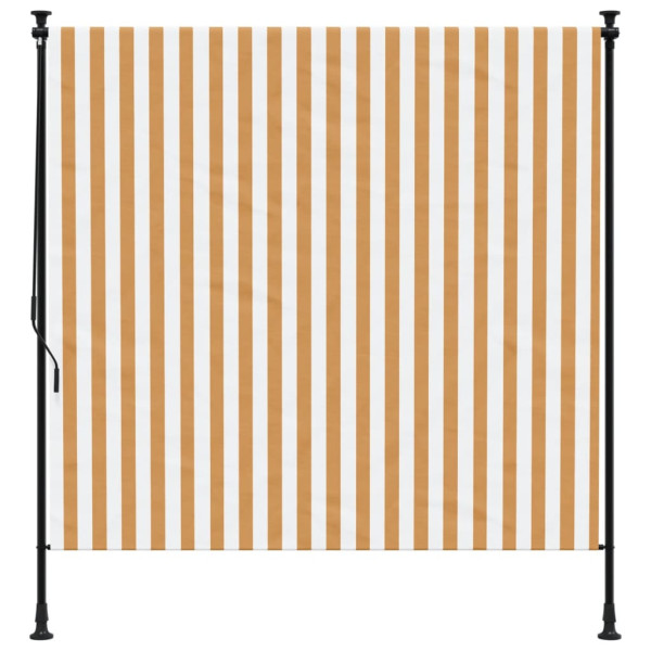 Estore de rolo exterior 150x270 cm tecido/aço laranja e branco M 3