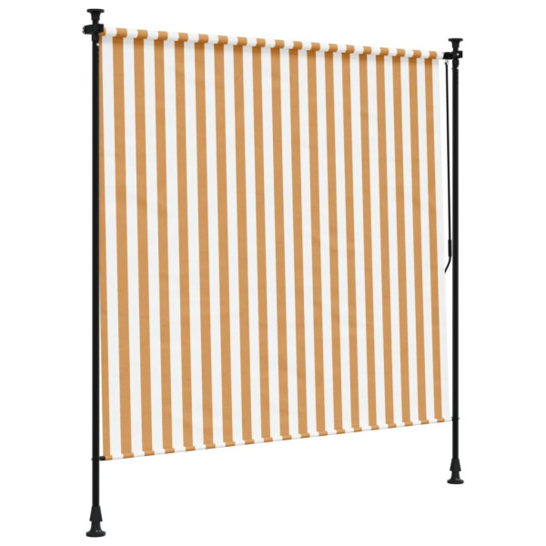 Estore de rolo exterior 150x270 cm tecido/aço laranja e branco M 5