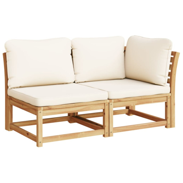 5 pcs conjunto lounge de jardim c/ almofadões acácia maciça M 3